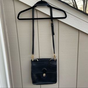 VINTAGE Black Leather Crossbody Bag